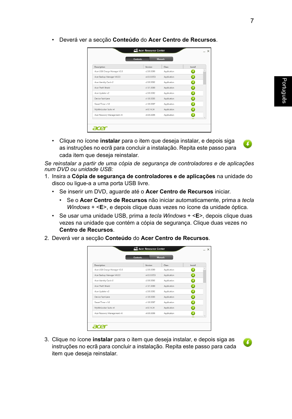 Portugu ês | Acer AO756 User Manual | Page 361 / 1836