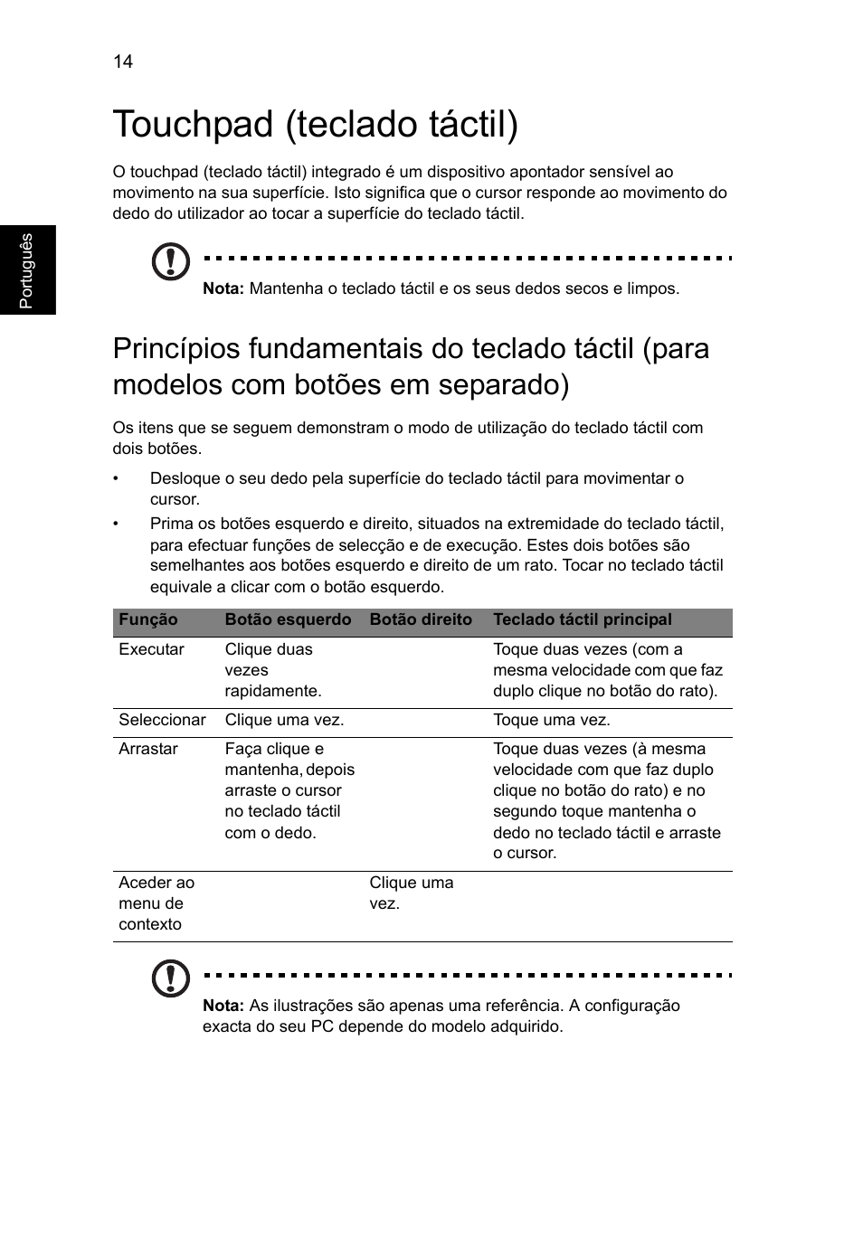 Touchpad (teclado táctil) | Acer AO756 User Manual | Page 368 / 1836