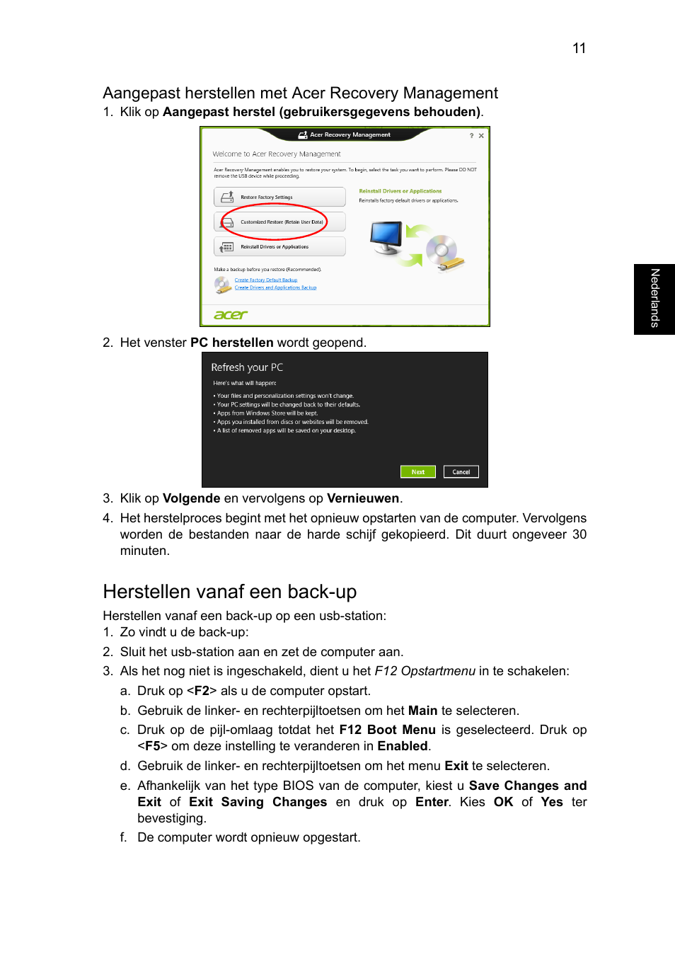 Herstellen vanaf een back-up | Acer AO756 User Manual | Page 433 / 1836