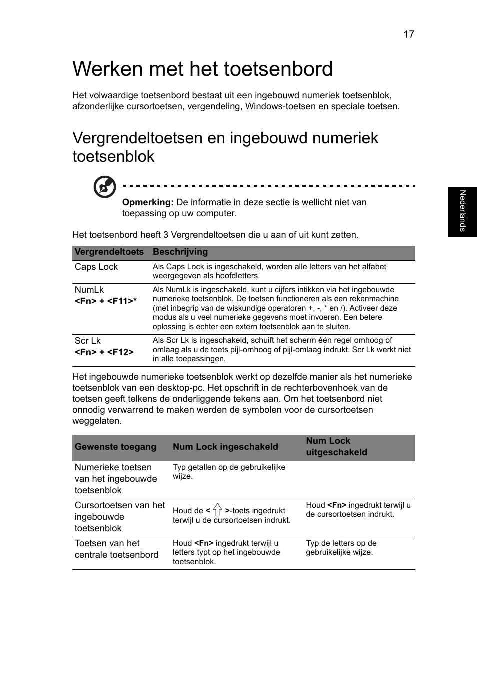 Werken met het toetsenbord | Acer AO756 User Manual | Page 439 / 1836