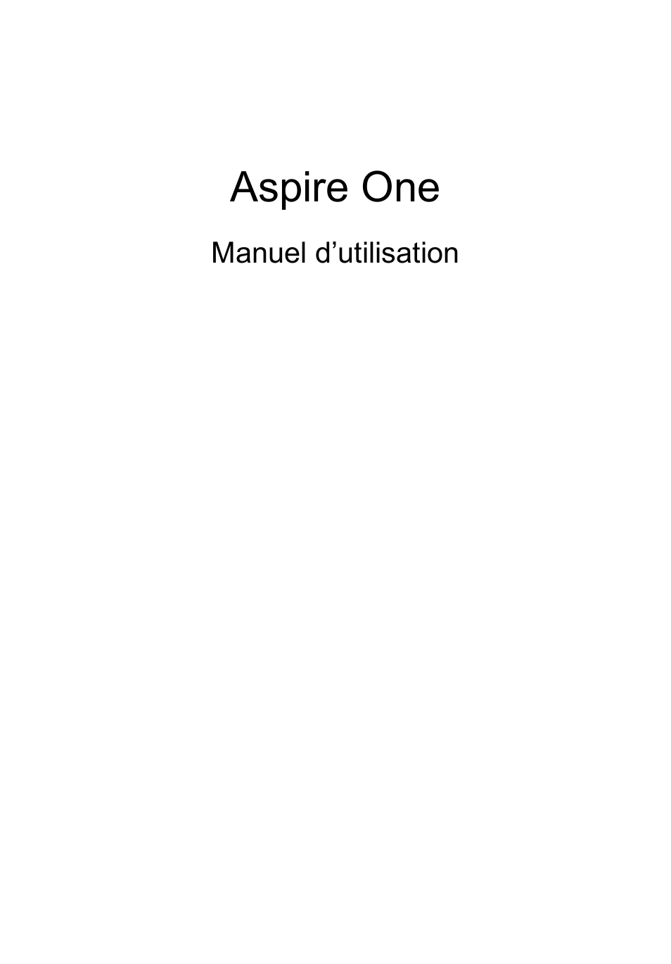 Français, Aspire one | Acer AO756 User Manual | Page 65 / 1836