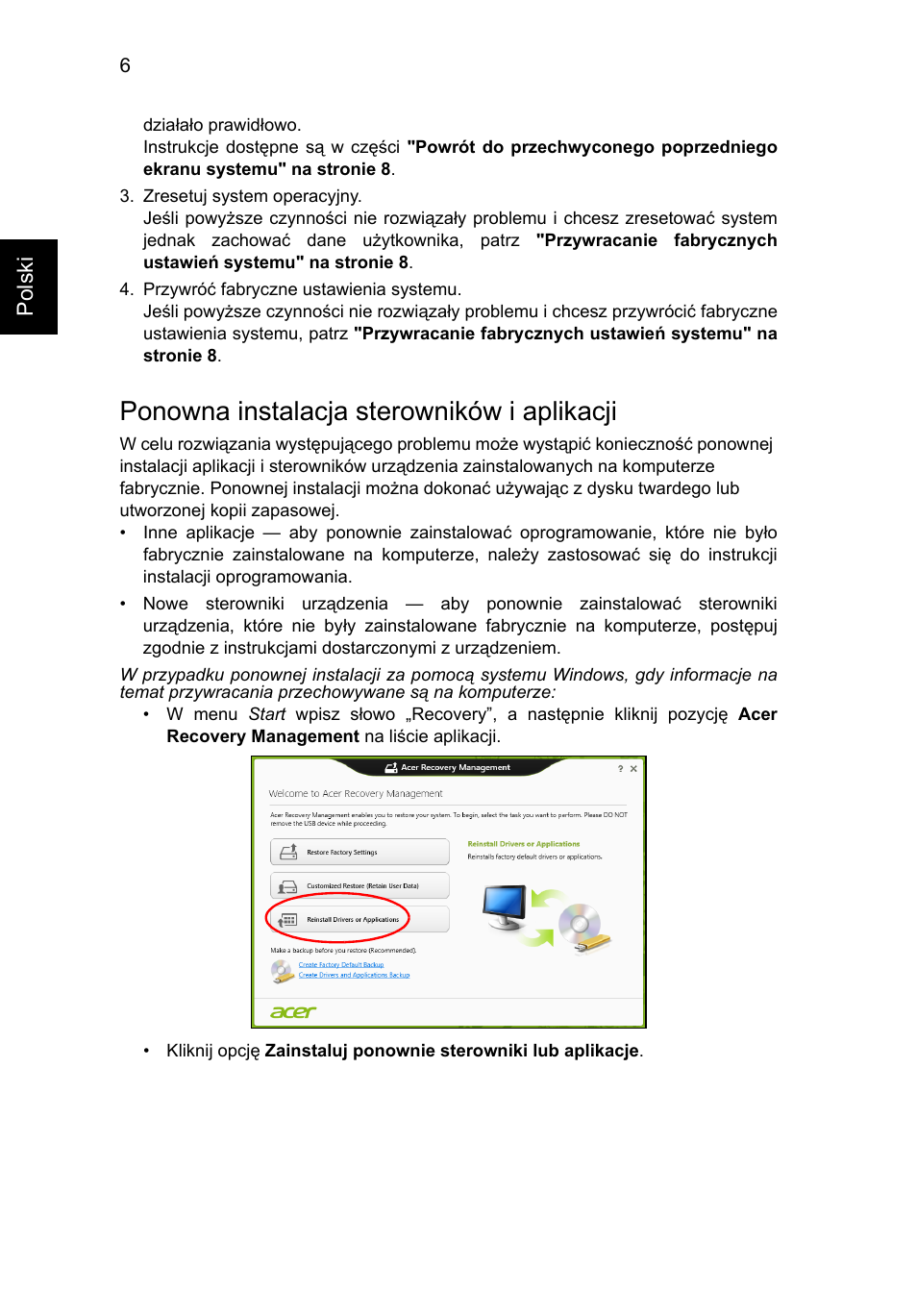Ponowna instalacja sterowników i aplikacji | Acer AO756 User Manual | Page 818 / 1836