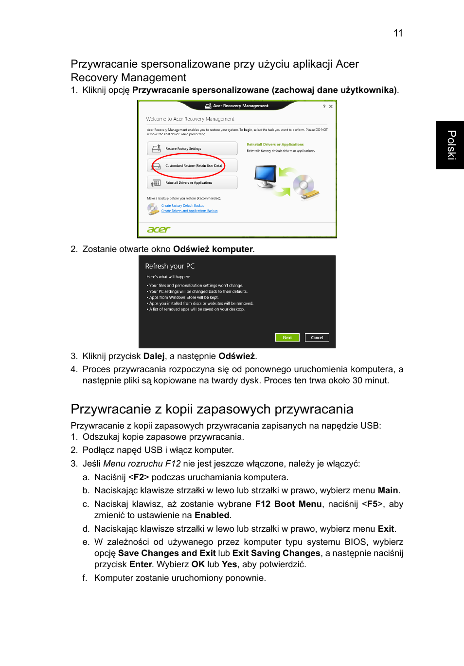 Przywracanie z kopii zapasowych przywracania | Acer AO756 User Manual | Page 823 / 1836