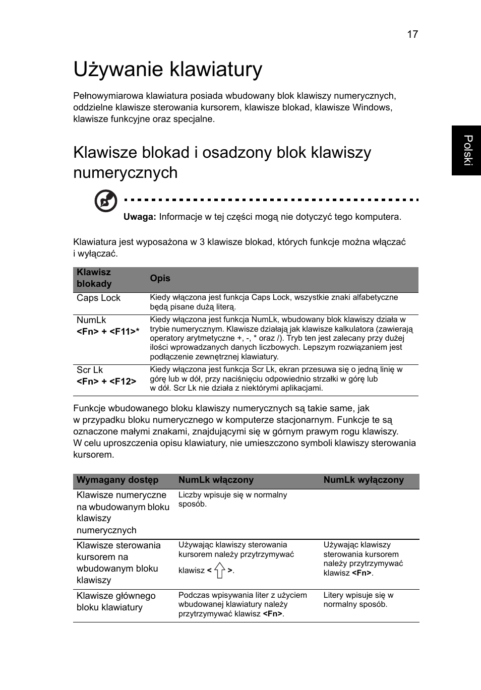 Używanie klawiatury | Acer AO756 User Manual | Page 829 / 1836