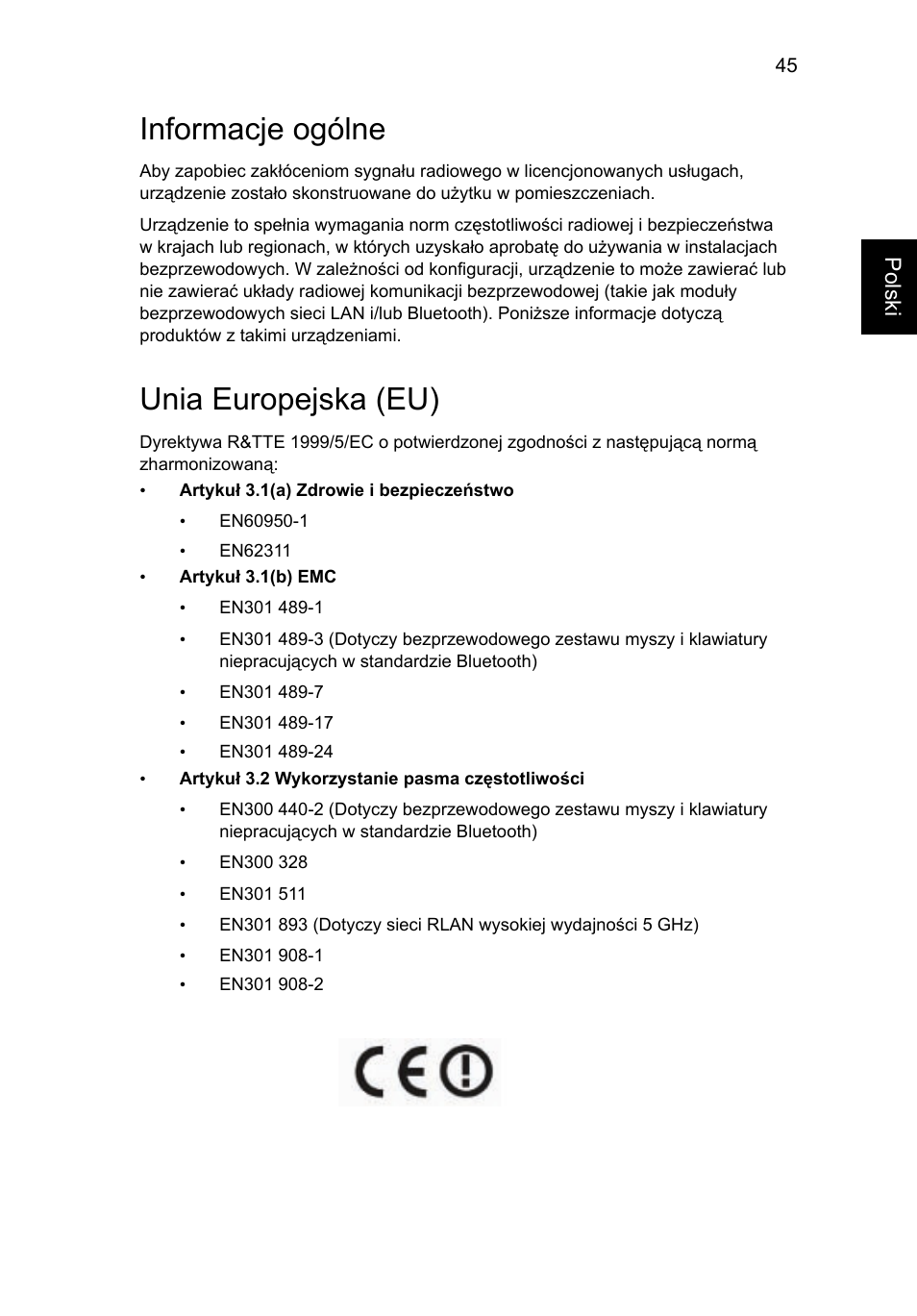 Informacje ogólne, Unia europejska (eu) | Acer AO756 User Manual | Page 857 / 1836