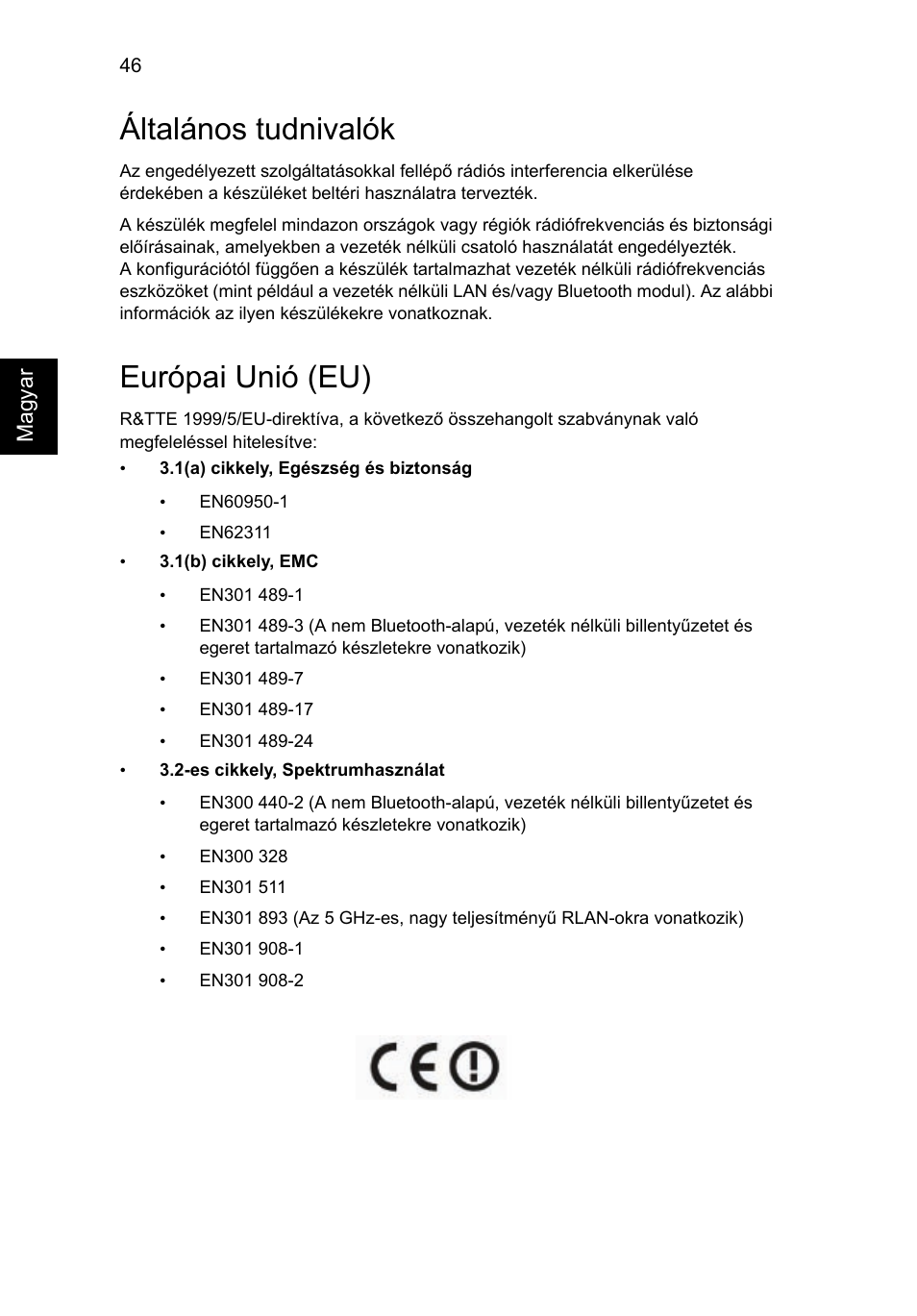 Általános tudnivalók, Európai unió (eu) | Acer AO756 User Manual | Page 926 / 1836