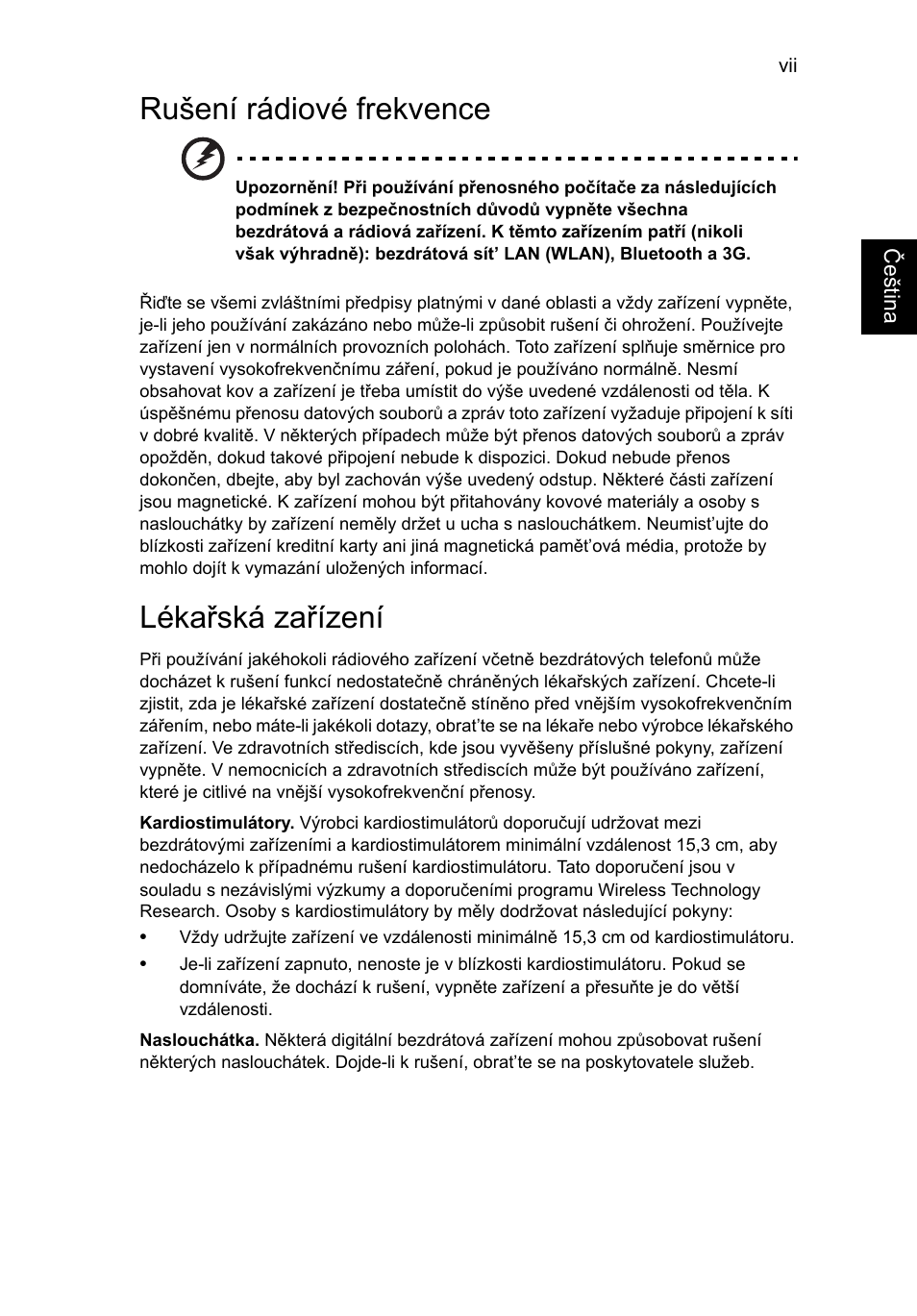 Rušení rádiové frekvence, Lékařská zařízení | Acer AO756 User Manual | Page 937 / 1836