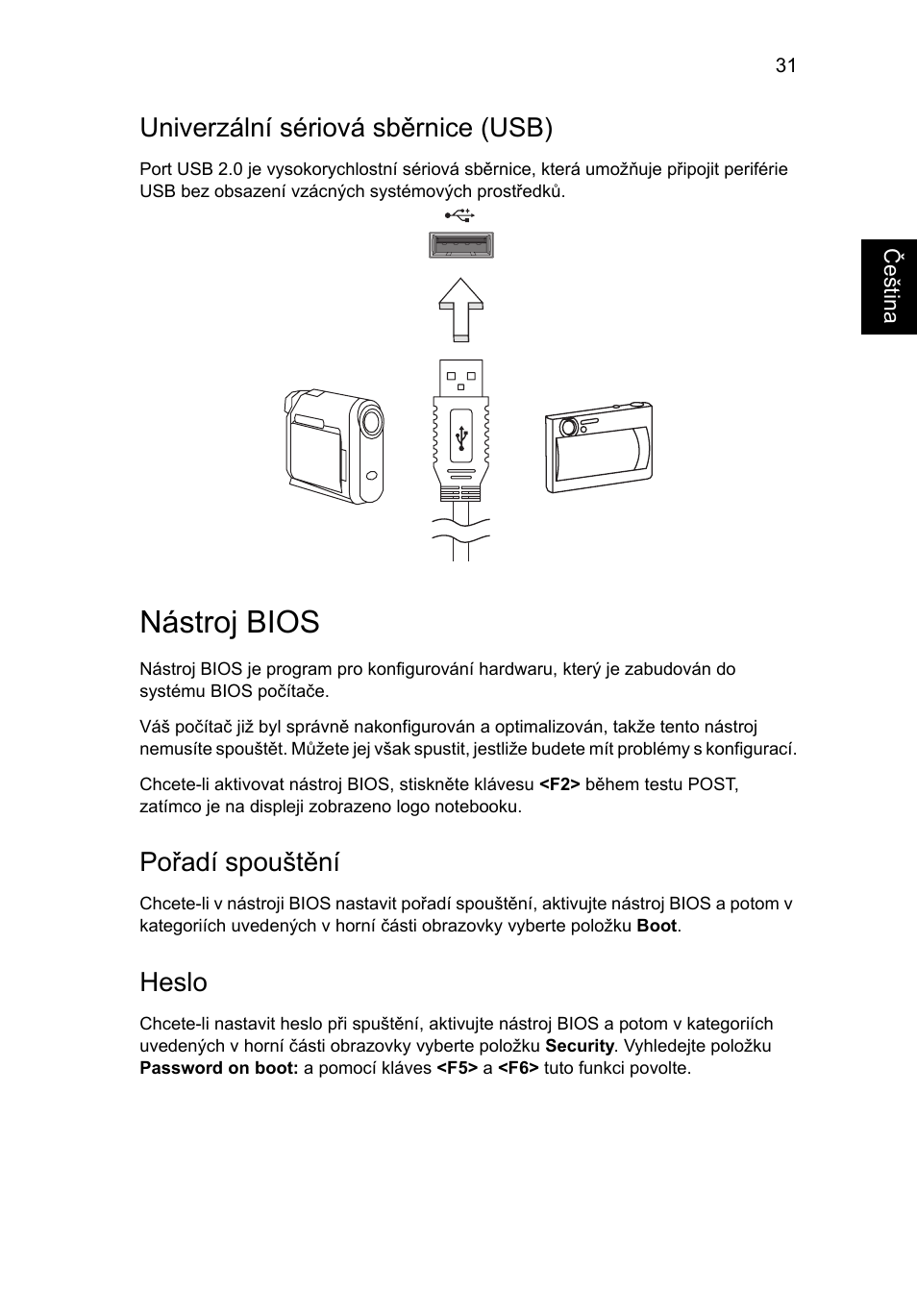 Nástroj bios, Univerzální sériová sběrnice (usb), Pořadí spouštění | Heslo | Acer AO756 User Manual | Page 979 / 1836