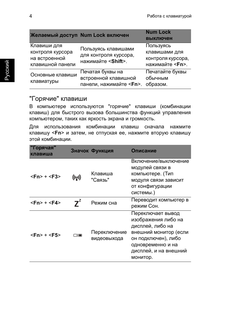Горячие" клавиши | Acer TravelMate P653-V User Manual | Page 1036 / 2742