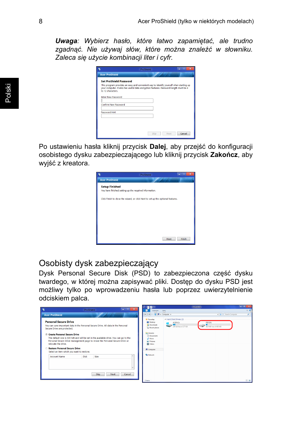 Osobisty dysk zabezpieczający | Acer TravelMate P653-V User Manual | Page 1138 / 2742