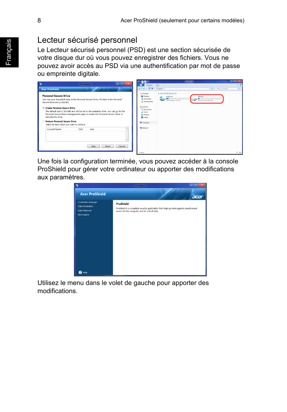 Lecteur sécurisé personnel | Acer TravelMate P653-V User Manual | Page 116 / 2742