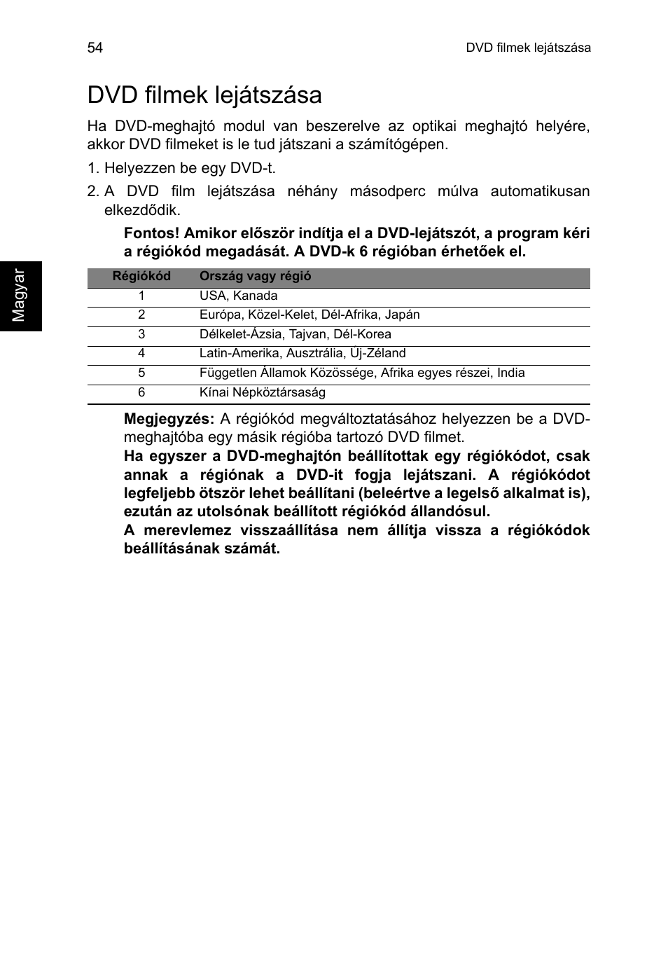 Dvd filmek lejátszása | Acer TravelMate P653-V User Manual | Page 1278 / 2742