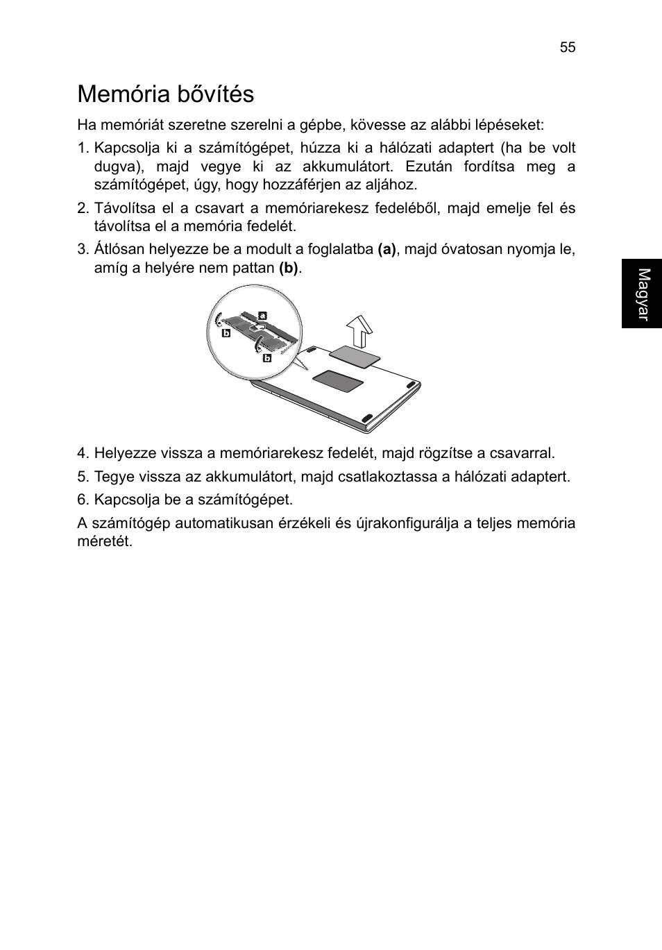 Memória bővítés | Acer TravelMate P653-V User Manual | Page 1279 / 2742