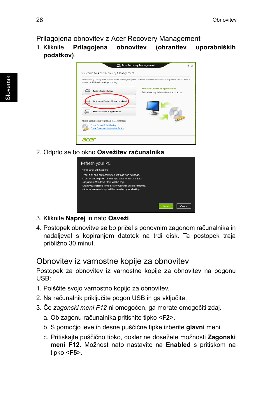 Obnovitev iz varnostne kopije za obnovitev | Acer TravelMate P653-V User Manual | Page 1526 / 2742