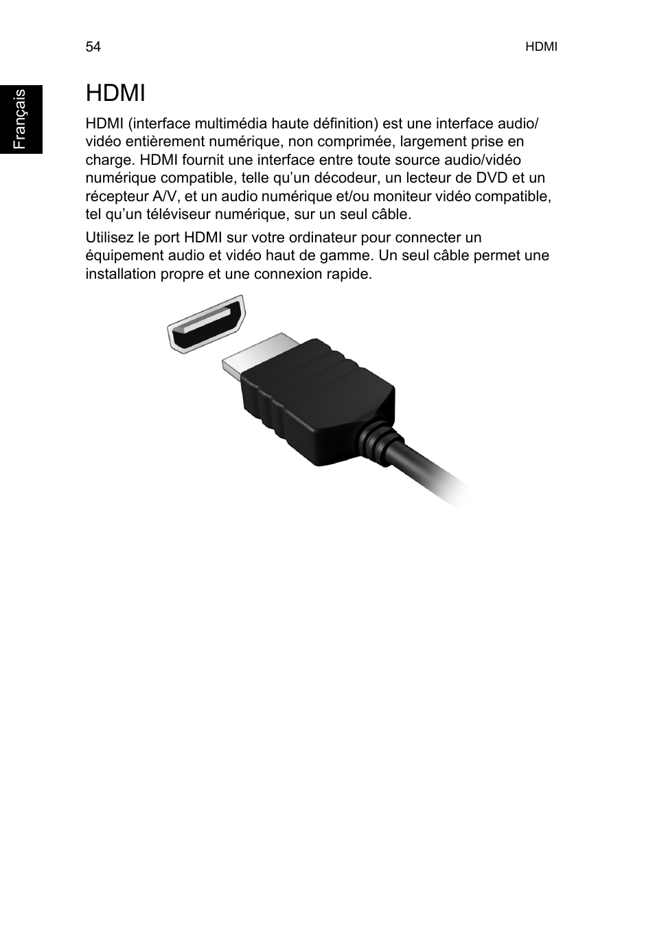 Hdmi, Hdmi 54 | Acer TravelMate P653-V User Manual | Page 162 / 2742
