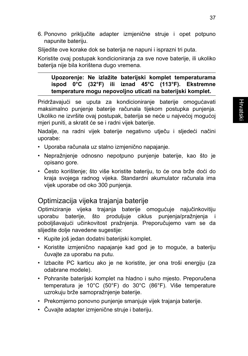 Optimizacija vijeka trajanja baterije | Acer TravelMate P653-V User Manual | Page 1627 / 2742