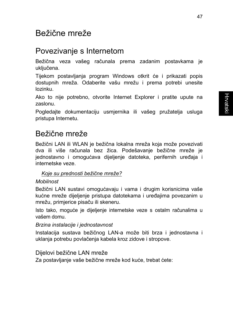 Bežične mreže, Povezivanje s internetom | Acer TravelMate P653-V User Manual | Page 1637 / 2742