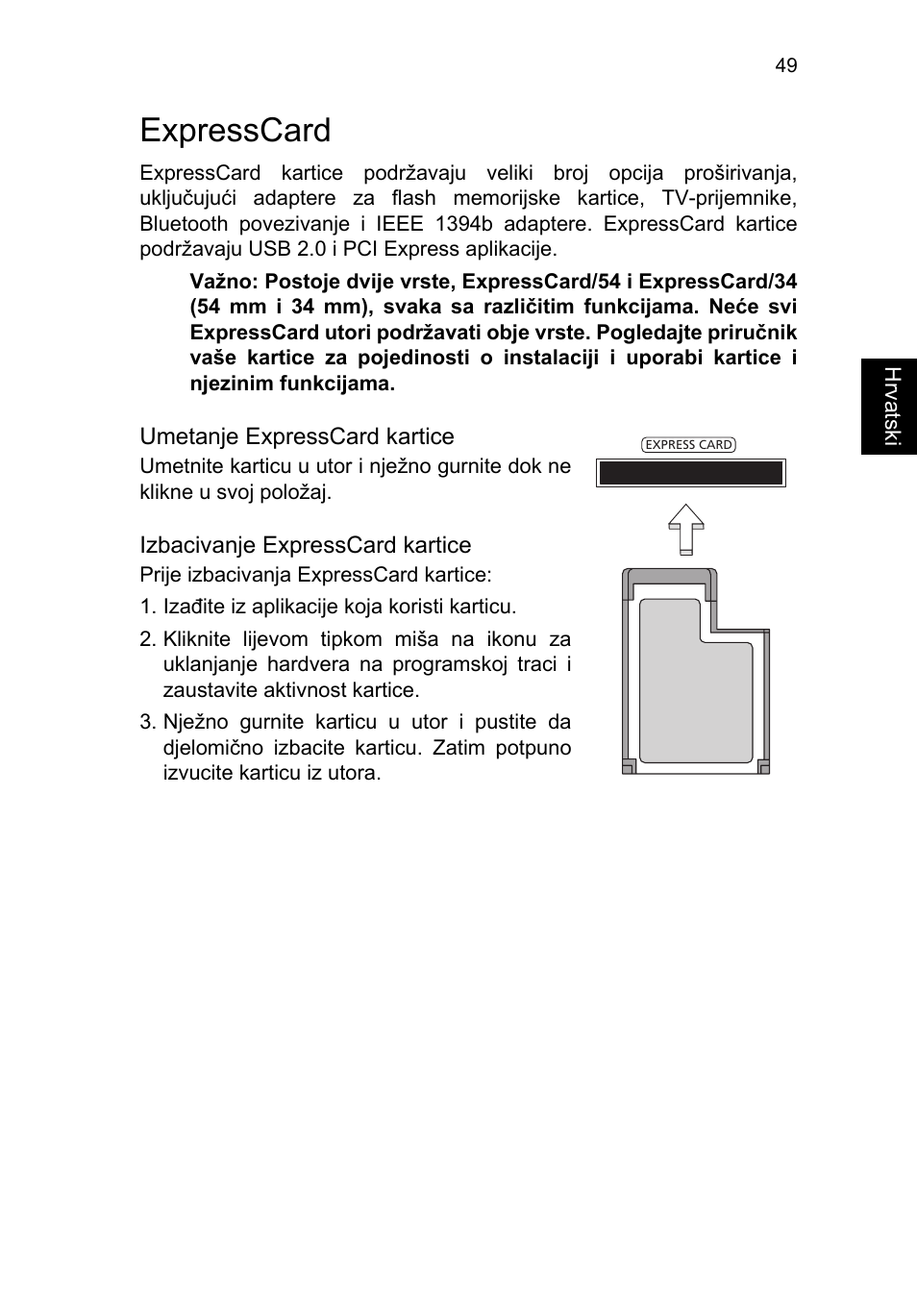 Expresscard, Expresscard 49 | Acer TravelMate P653-V User Manual | Page 1639 / 2742