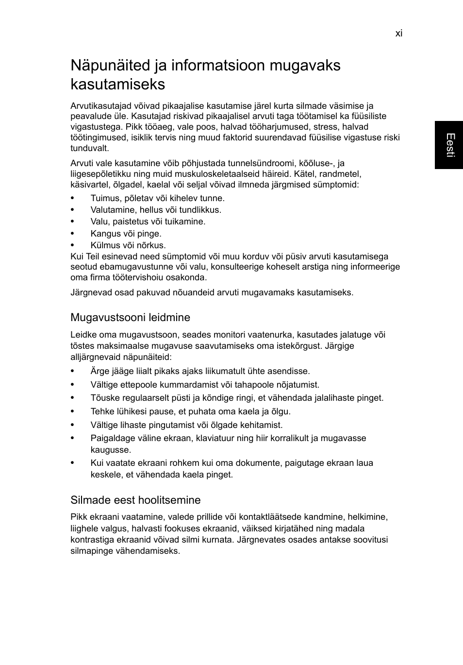 Näpunäited ja informatsioon mugavaks kasutamiseks | Acer TravelMate P653-V User Manual | Page 1857 / 2742