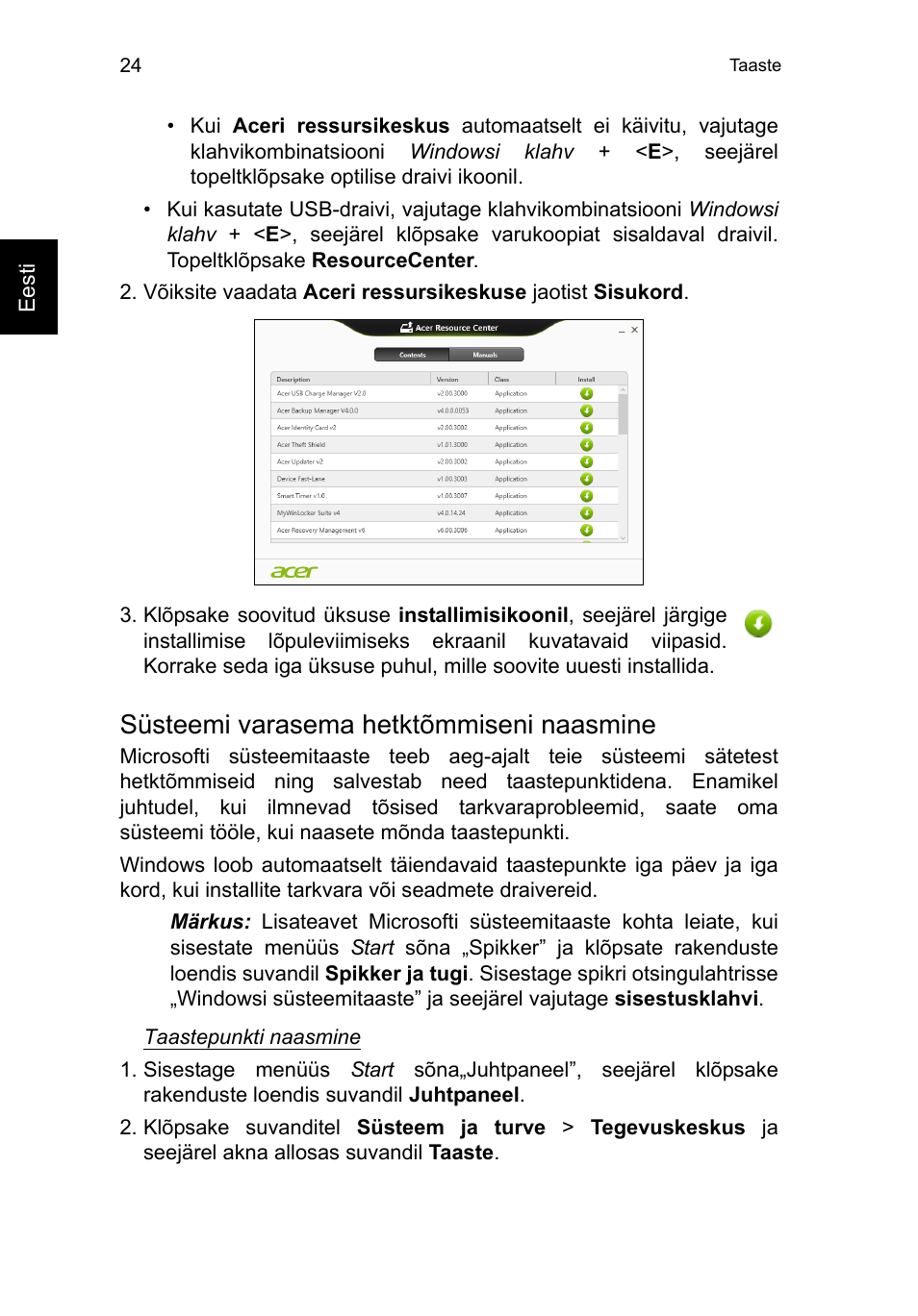 Süsteemi varasema hetktõmmiseni naasmine | Acer TravelMate P653-V User Manual | Page 1890 / 2742