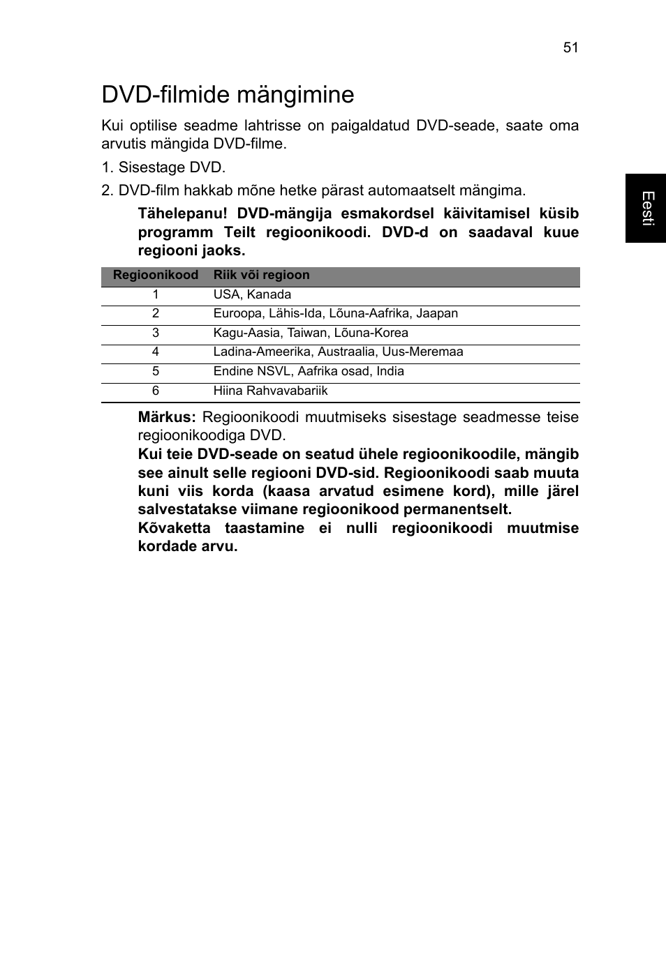 Dvd-filmide mängimine | Acer TravelMate P653-V User Manual | Page 1917 / 2742