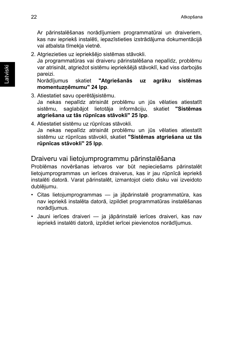 Draiveru vai lietojumprogrammu pārinstalēšana | Acer TravelMate P653-V User Manual | Page 1978 / 2742