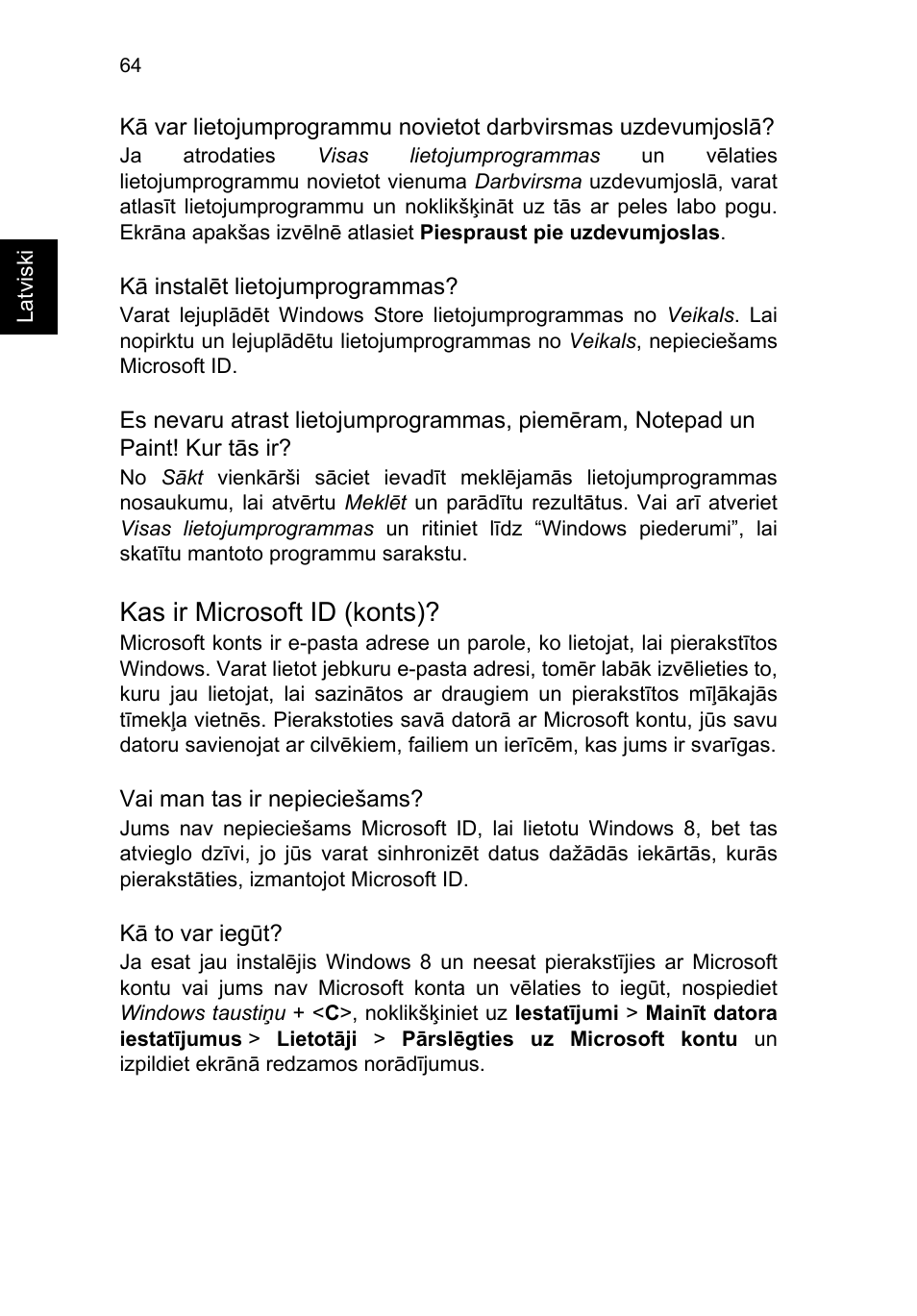 Kas ir microsoft id (konts) | Acer TravelMate P653-V User Manual | Page 2020 / 2742