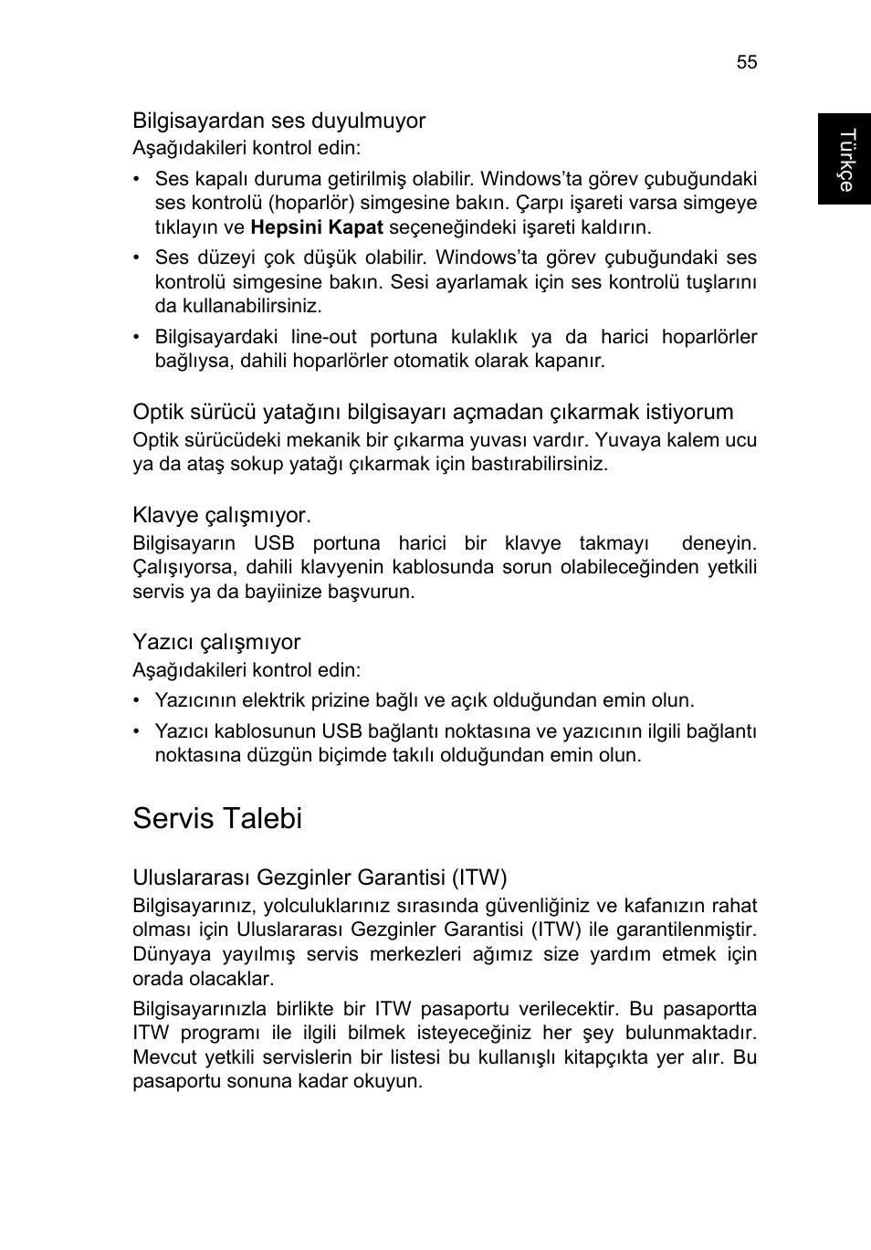Servis talebi | Acer TravelMate P653-V User Manual | Page 2297 / 2742