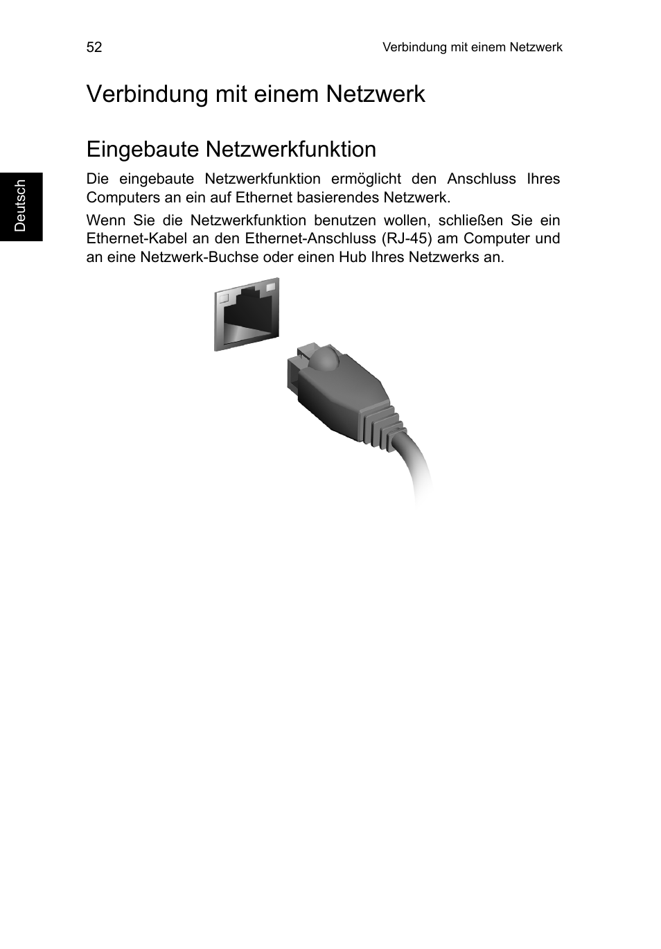 Verbindung mit einem netzwerk, Eingebaute netzwerkfunktion | Acer TravelMate P653-V User Manual | Page 256 / 2742