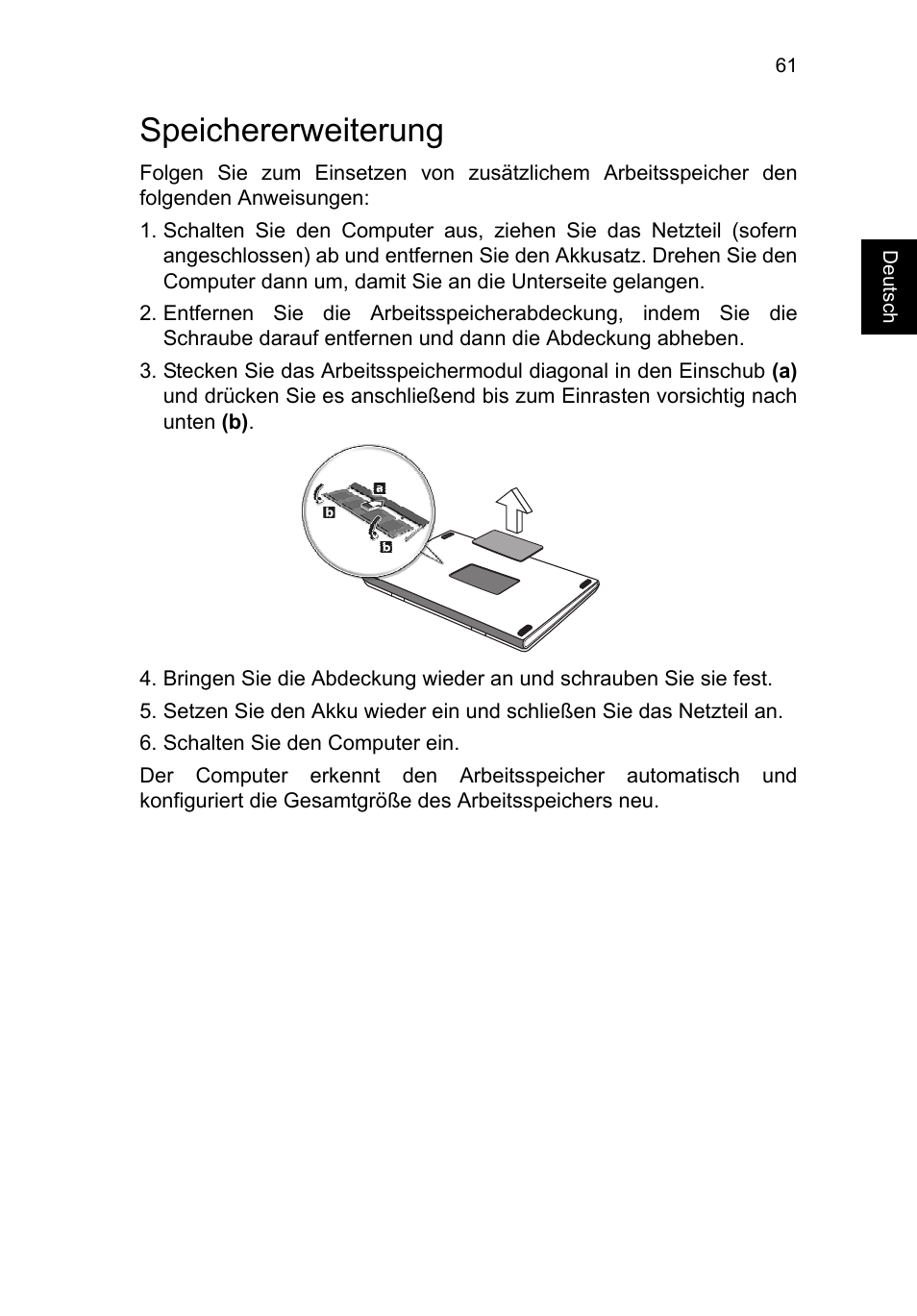 Speichererweiterung | Acer TravelMate P653-V User Manual | Page 265 / 2742