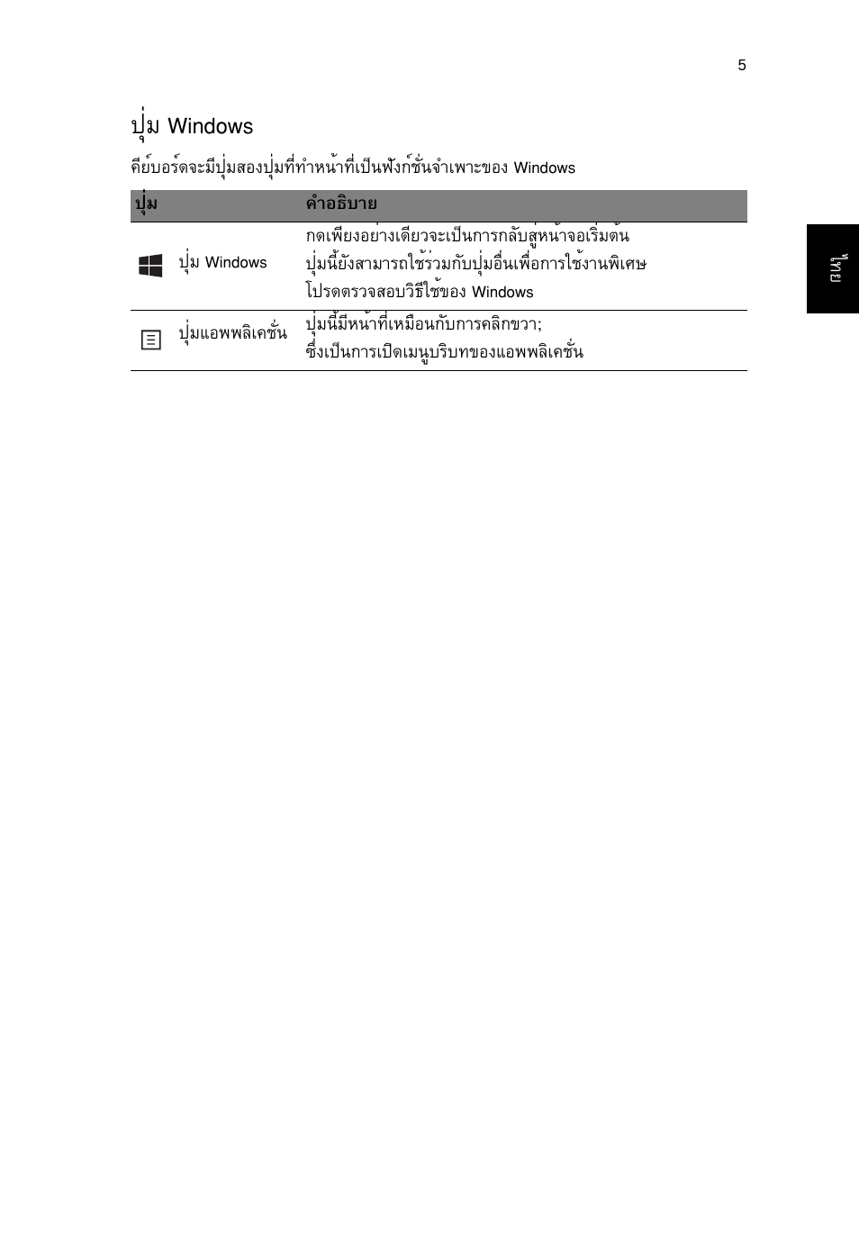ปุ่ม windows, Шиб windows | Acer TravelMate P653-V User Manual | Page 2675 / 2742