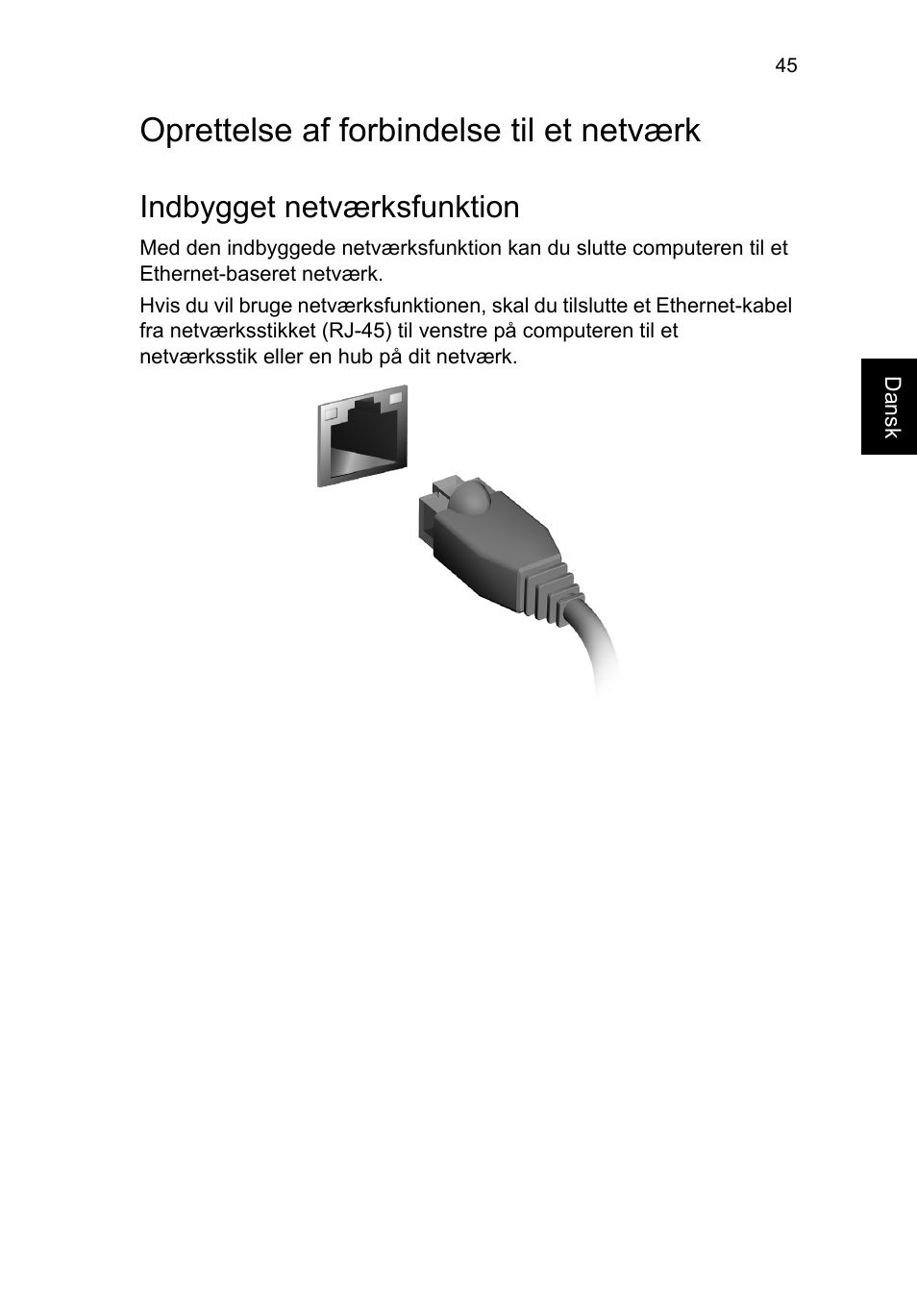 Oprettelse af forbindelse til et netværk, Indbygget netværksfunktion | Acer TravelMate P653-V User Manual | Page 807 / 2742