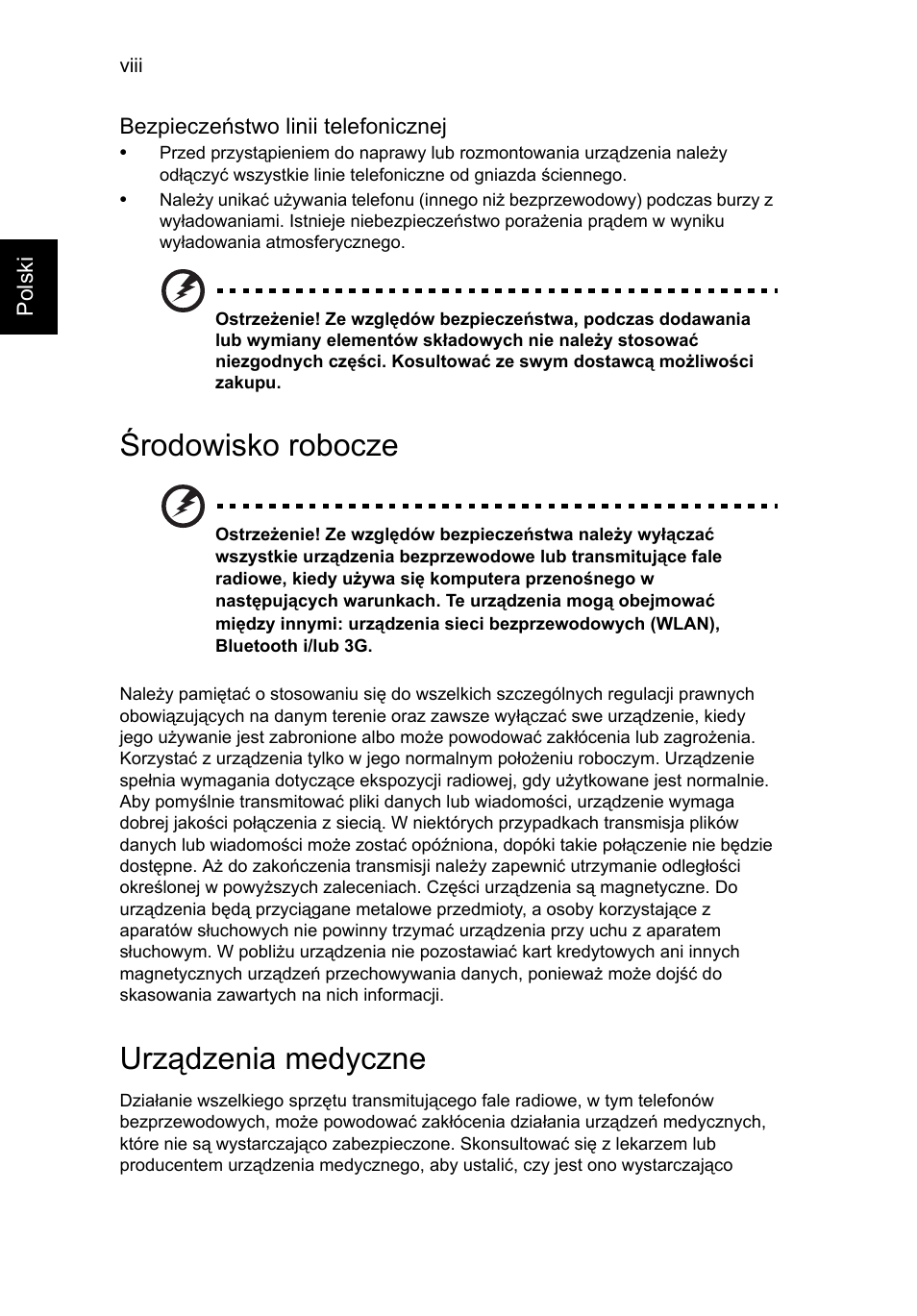 Środowisko robocze, Urządzenia medyczne | Acer Aspire V5-571G User Manual | Page 1018 / 2484