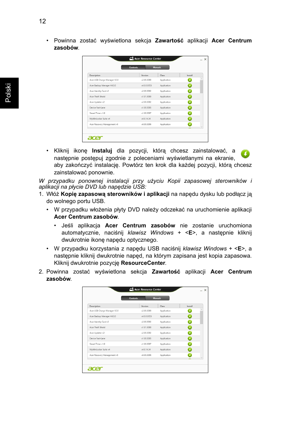 Polski | Acer Aspire V5-571G User Manual | Page 1042 / 2484