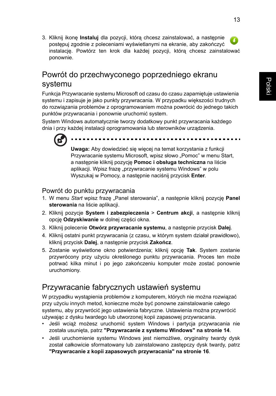 Przywracanie fabrycznych ustawień systemu | Acer Aspire V5-571G User Manual | Page 1043 / 2484