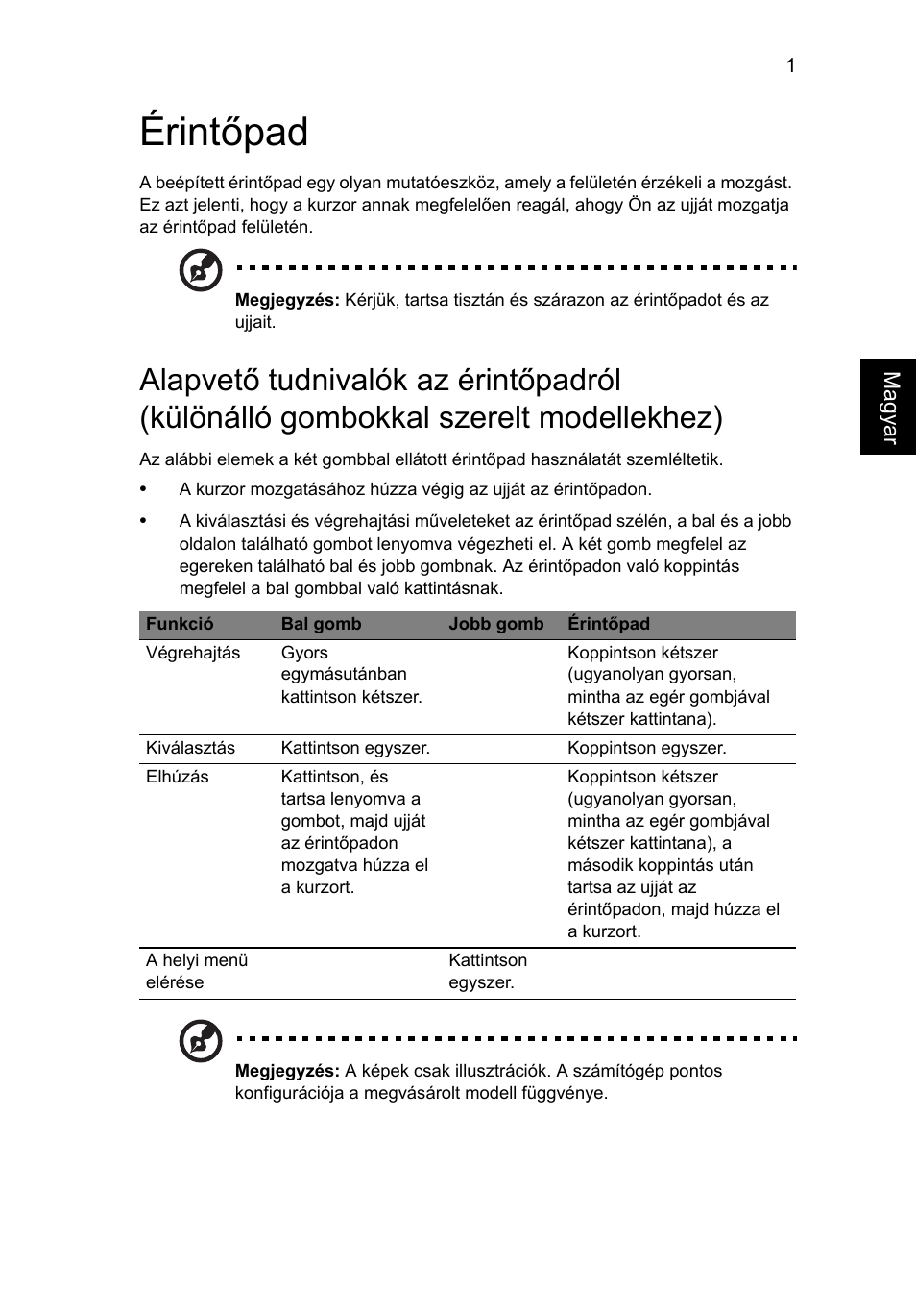 Érintőpad | Acer Aspire V5-571G User Manual | Page 1115 / 2484