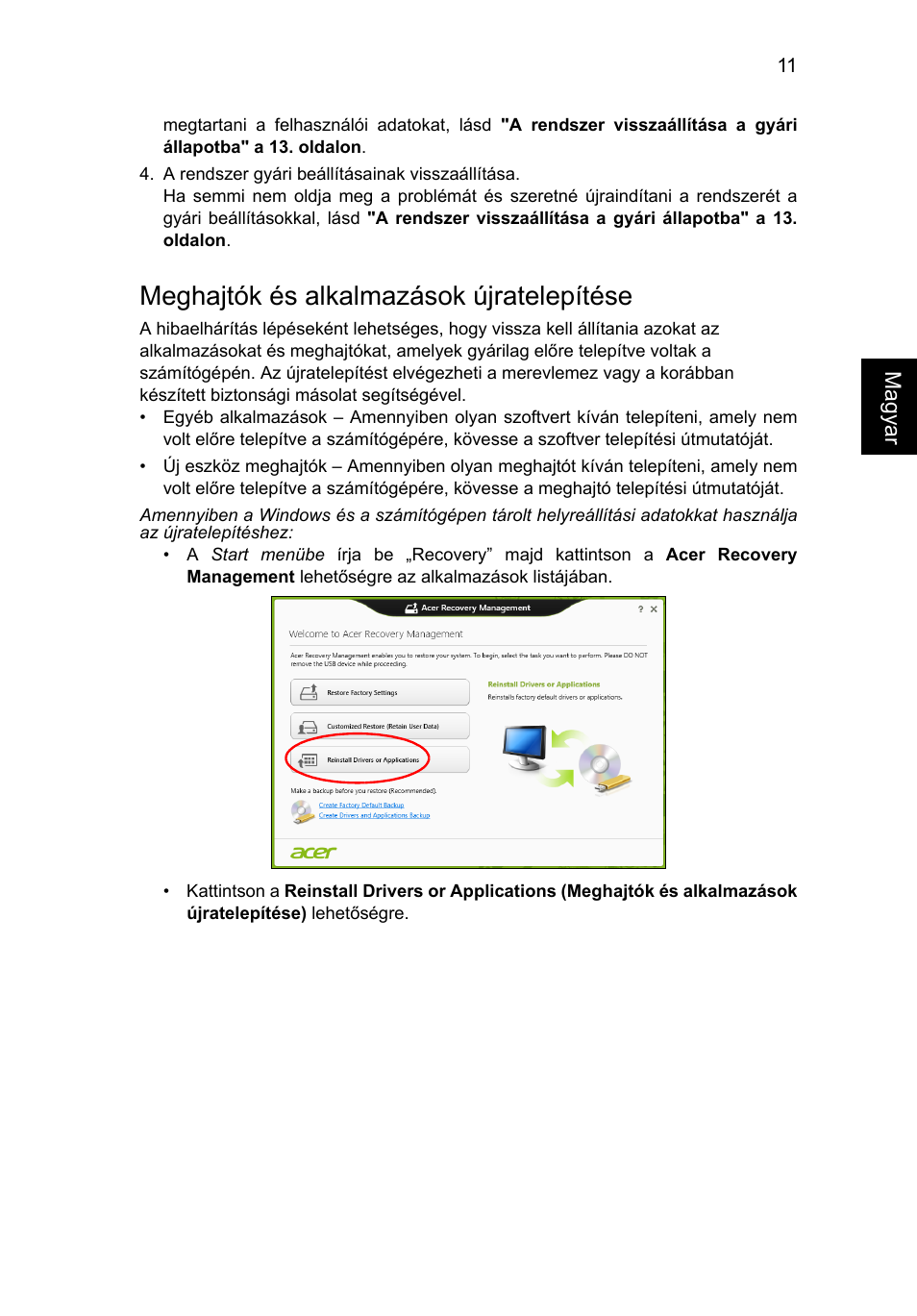 Meghajtók és alkalmazások újratelepítése | Acer Aspire V5-571G User Manual | Page 1125 / 2484