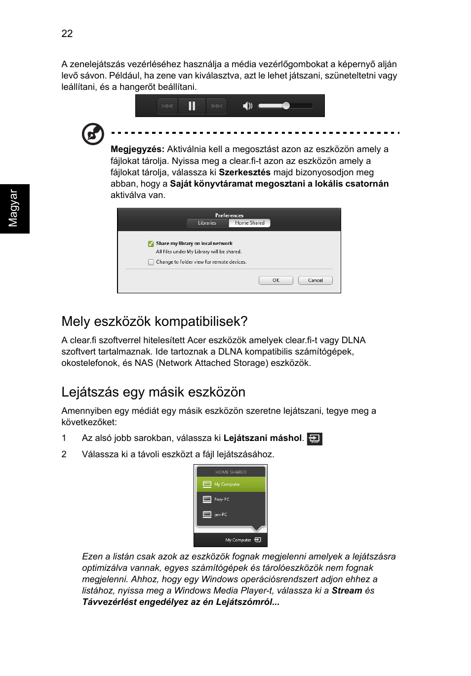 Mely eszközök kompatibilisek, Lejátszás egy másik eszközön | Acer Aspire V5-571G User Manual | Page 1136 / 2484