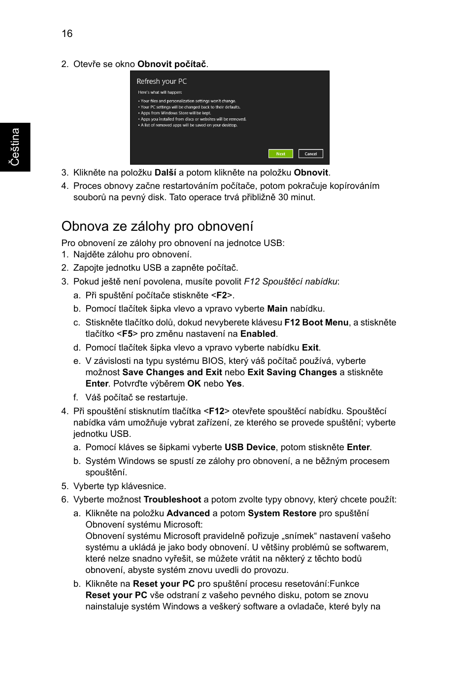 Obnova ze zálohy pro obnovení | Acer Aspire V5-571G User Manual | Page 1214 / 2484