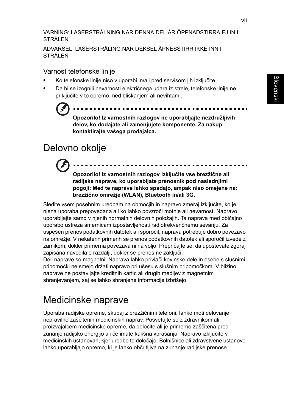 Delovno okolje, Medicinske naprave | Acer Aspire V5-571G User Manual | Page 1347 / 2484