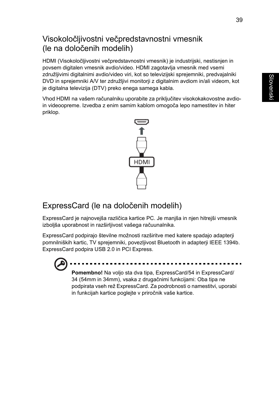 Expresscard (le na določenih modelih) | Acer Aspire V5-571G User Manual | Page 1397 / 2484