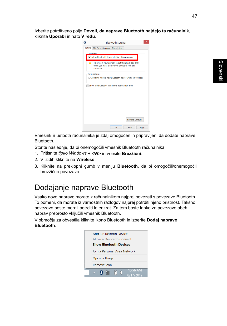 Dodajanje naprave bluetooth | Acer Aspire V5-571G User Manual | Page 1405 / 2484