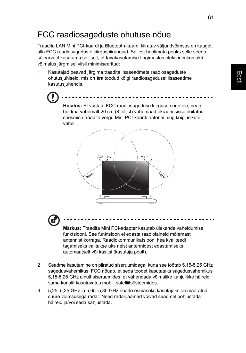 Fcc raadiosageduste ohutuse nõue | Acer Aspire V5-571G User Manual | Page 1755 / 2484