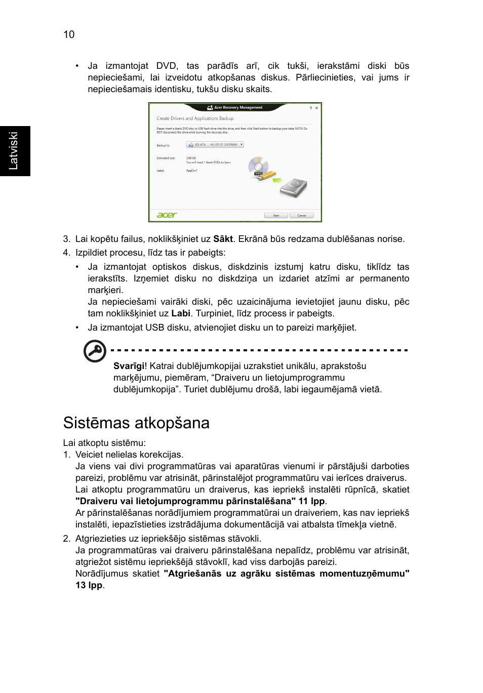 Sistēmas atkopšana | Acer Aspire V5-571G User Manual | Page 1786 / 2484