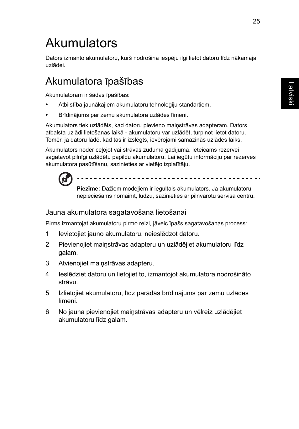 Akumulators, Akumulatora īpašības | Acer Aspire V5-571G User Manual | Page 1801 / 2484