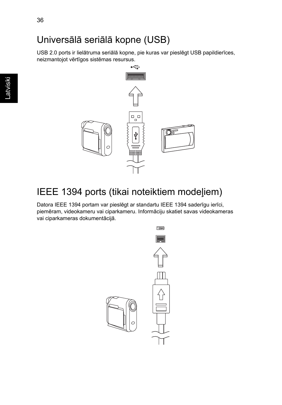 Universālā seriālā kopne (usb), Ieee 1394 ports (tikai noteiktiem modeļiem) | Acer Aspire V5-571G User Manual | Page 1812 / 2484