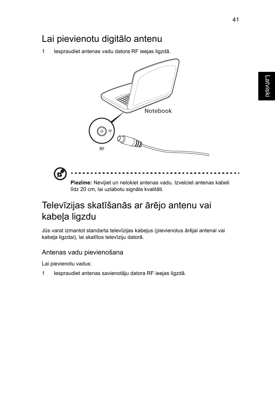 Lai pievienotu digitālo antenu | Acer Aspire V5-571G User Manual | Page 1817 / 2484