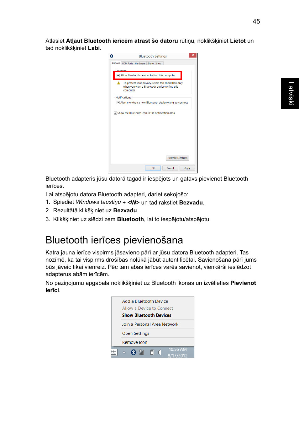 Bluetooth ierīces pievienošana | Acer Aspire V5-571G User Manual | Page 1821 / 2484