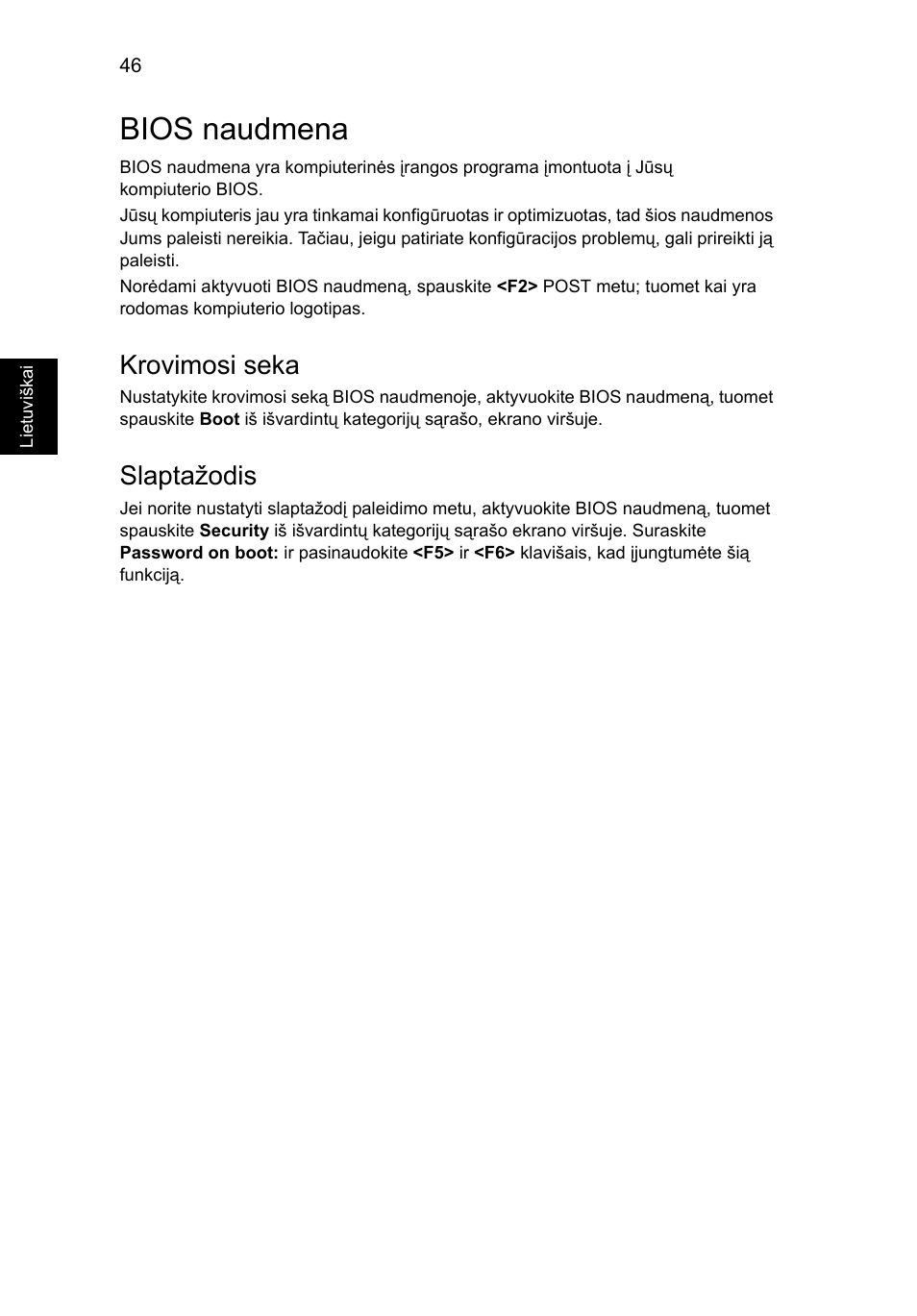 Bios naudmena, Krovimosi seka, Slaptažodis | Acer Aspire V5-571G User Manual | Page 1902 / 2484