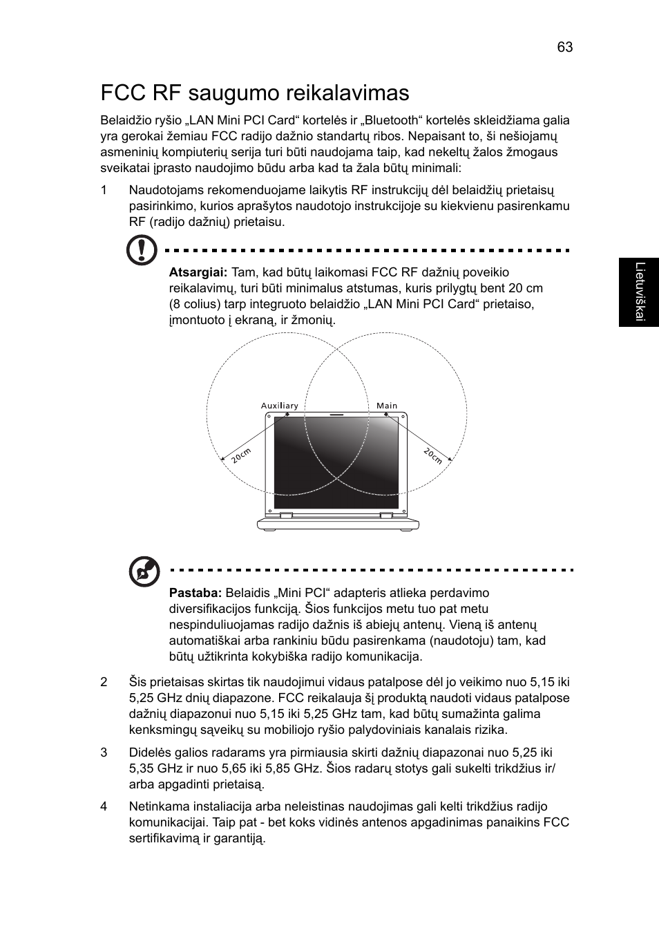 Fcc rf saugumo reikalavimas | Acer Aspire V5-571G User Manual | Page 1919 / 2484